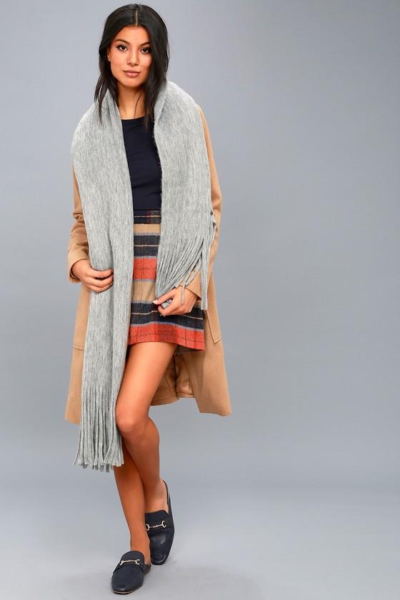 Billabong On The Fringes Heather Grey Scarf | Lulus