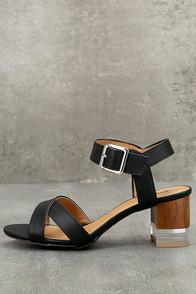Qupid Blaire Black High Heel Sandals