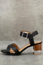 Qupid Blaire Black High Heel Sandals