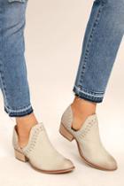 Rebels Rebels Rb Cathy Ice Grey Leather Cutout Booties