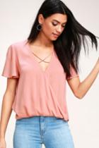 Lighten The Mood Blush Pink Criss Cross Top | Lulus