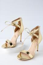 Kate Gold Ankle Strap Heels | Lulus