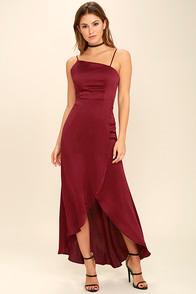 Lulus Open Arms Burgundy High-low Dress
