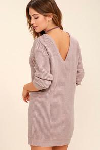 Lulus Bringing Sexy Back Mauve Backless Sweater Dress