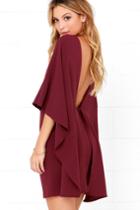 Lulus | Best Is Yet To Come Burgundy Backless Dress | Size Large | Red | 100% Polyester