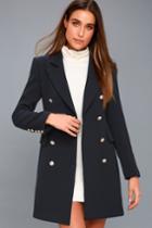 Captain's Blog Navy Blue Double-breasted Coat | Lulus