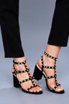 Lulus | Brooklyn Black Pearl Ankle Strap Heels
