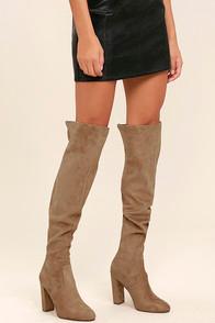 Steve Madden Emotions Camel Suede Over The Knee Boots
