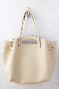 Lulus Too Haute To Handle Cream Tote