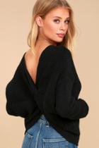 Sage The Label Heart Throb Black Cropped Knit Sweater | Lulus