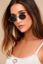 Prospector Gold And Green Small Sunglasses | Lulus