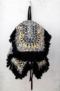 Lulus Wild Thing Beige And Black Woven Backpack