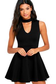 Lulus Loving You Is Easy Black Skater Dress