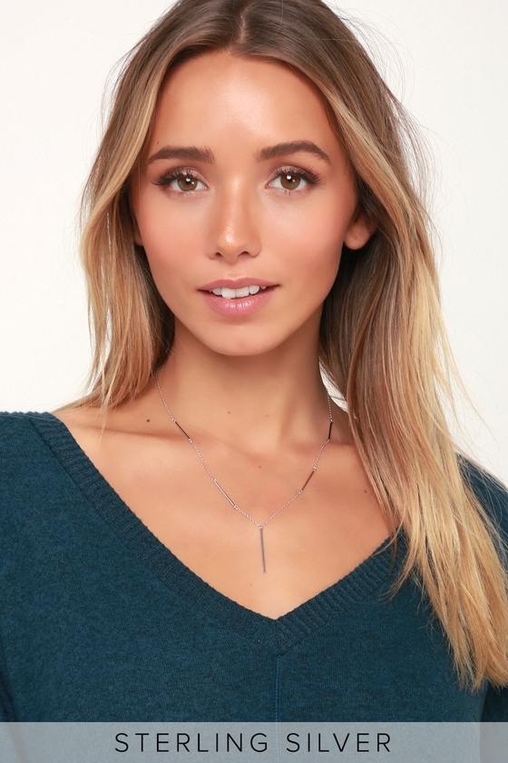 Simple Charm Sterling Silver Bar Necklace | Lulus