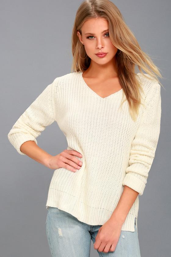 Rd Style | Take The Long Road Cream Knit Sweater | Size X-small | White | Lulus