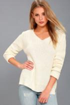 Rd Style | Take The Long Road Cream Knit Sweater | Size X-small | White | Lulus