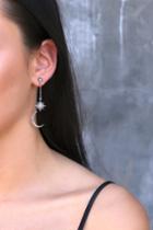 Perseids Silver Rhinestone Moon Ear Jackets | Lulus