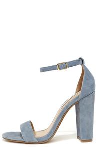 Steve Madden Carrson Blue Suede Leather Ankle Strap Heels