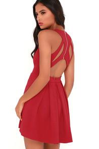 Lulus Test Drive Wine Red Dress