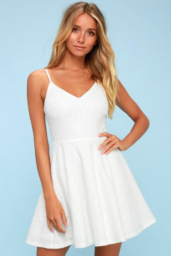 Way With Words White Lace Skater Dress | Lulus