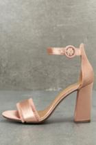 Report | Meyer Blush Satin Ankle Strap Heels | Size 6 | Pink | Lulus