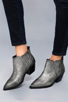 Sbicca Cardinal Pewter Leather Ankle Booties