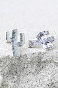 Lulus Desert Flower Silver Earrings