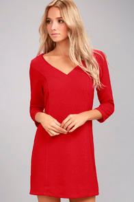 Jack By Bb Dakota Luther Red Long Sleeve Dress
