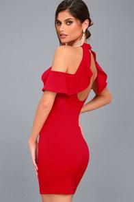 Lulus Your Time Red Off-the-shoulder Bodycon Dress