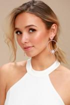 Glow Up Rose Gold Star Rhinestone Hoop Earrings | Lulus