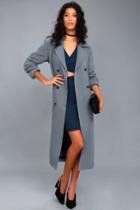 Re:named | Workday Runway Slate Blue Trench Coat | Size Large | 100% Polyester | Lulus