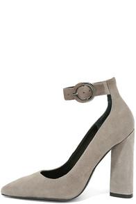 Kendall + Kylie Gloria Light Grey Suede Leather Heels