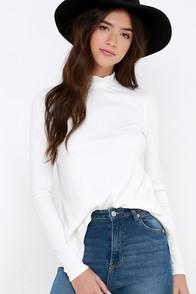 Rvca Common Law Ivory Long Sleeve Top