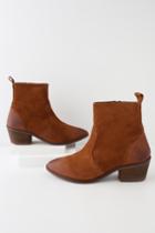 Rebels Mara Burnt Bronze Genuine Suede Leather Ankle High Heel Boots | Lulus