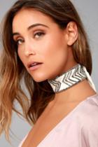 New Friends Colony | Deco Ivory And Gunmetal Choker Necklace | White | Lulus
