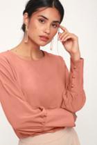 Heart And Soul Rusty Rose Long Sleeve Top | Lulus