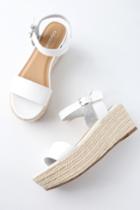 City Classified Corsa White Espadrille Flatform Sandals | Lulus