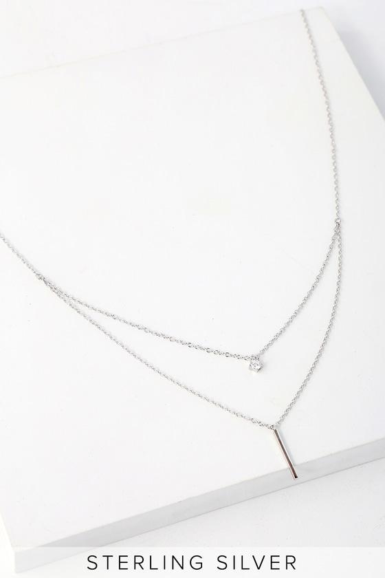 Montague Sterling Silver Rhinestone Layered Necklace | Lulus