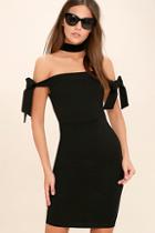 Lulus Cause A Commotion Black Off-the-shoulder Dress