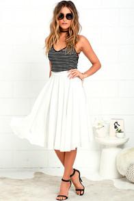 Lulus Dance Montage Ivory Midi Skirt