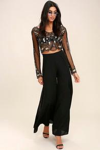 Lulus Falling In Love Again Black Wide Leg Pants