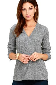 Olive & Oak Homemade Marshmallows Grey Wrap Top