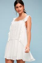Free People Priscilla White Crochet Mini Dress | Lulus