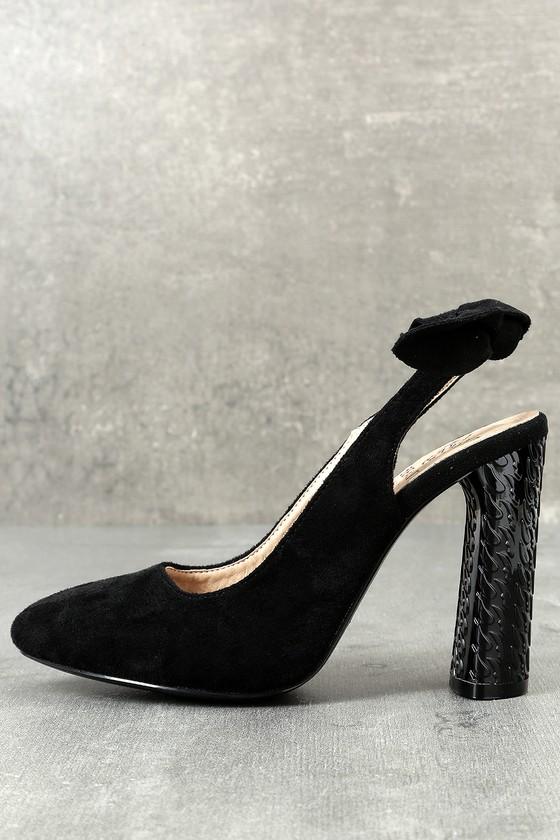Beast | Evianna Black Suede Slingback Pumps | Lulus