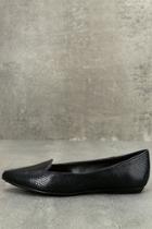Chelsea Crew Maria Black Snake Leather Pointed Flats