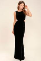 Lulus Reach Out Black Velvet Maxi Dress