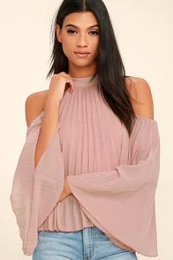 Lulus Cheerful Little Earful Mauve Pink Top