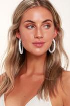 Ashland White Beaded Hoop Earrings | Lulus
