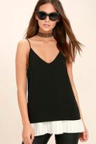 Lulus Heart Skipped A Pleat Black And White Top