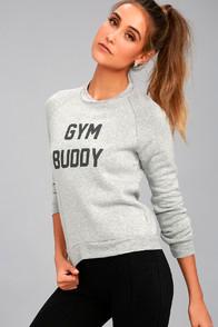 Project Social T Buddy Heather Grey Reversible Sweatshirt